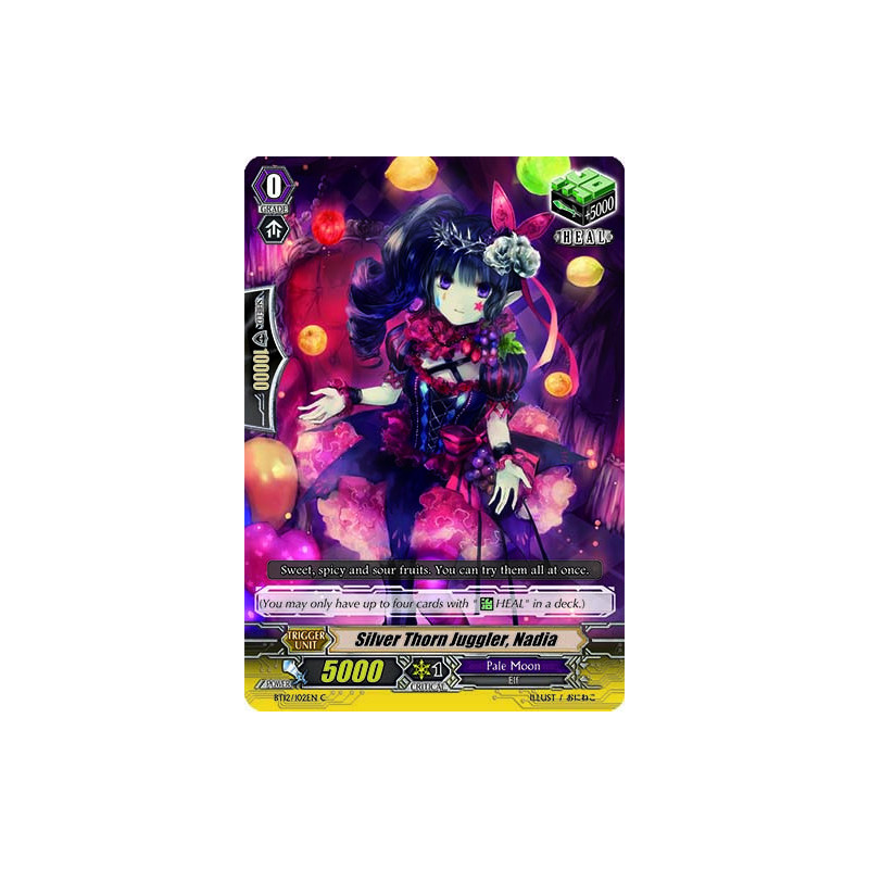 Vanguard_TCG_card_BT12_102EN_C_Silver_Thorn_Juggler_Nadia_Binding_Force_of_the_Black_Rings