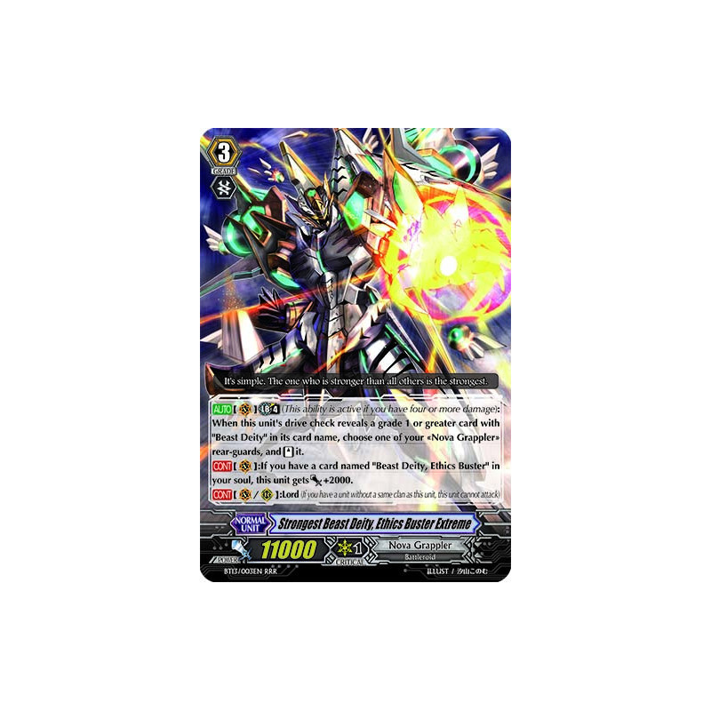 Vanguard_TCG_card_BT13_003EN_RRR_Strongest_Beast_Deity_Ethics_Buster_Extreme_Catastrophic_Outbreak