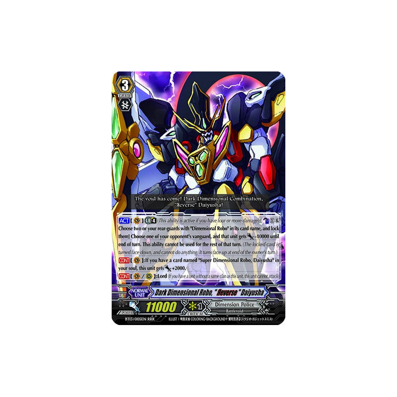 Vanguard_TCG_card_BT13_005EN_RRR_Dark_Dimensional_Robo_Яeverse_Daiyusha_Catastrophic_Outbreak