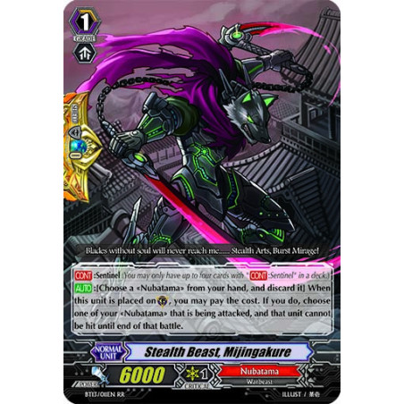Vanguard_TCG_card_BT13_011EN_RR_Stealth_Beast_Mijingakure_Catastrophic_Outbreak