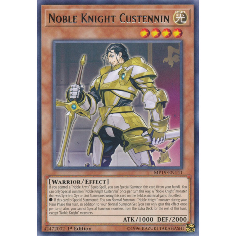 yu-gi-oh-tcg-mp19-en141-r-noble-knight-custennin-2019-gold-sarcophagus-tin-mega-pack
