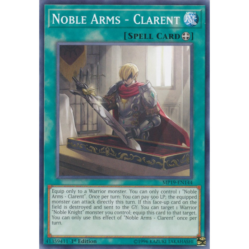 yu-gi-oh-tcg-mp19-en144-c-noble-arms-clarent-2019-gold-sarcophagus-tin-mega-pack
