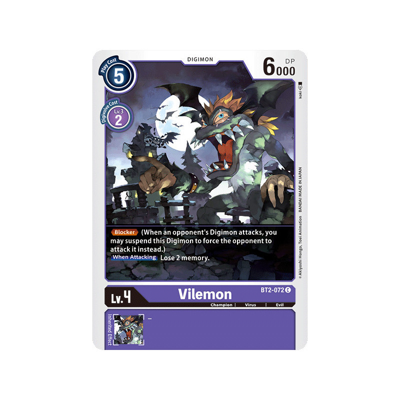 Digimon_TCG_BT2-072_Vilemon_Common_Ultimate_Power_Card_Game