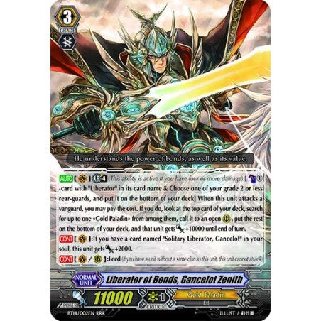 Vanguard_TCG_card_BT14_002EN_RRR_Liberator_of_Bonds_Gancelot_Zenith_Brilliant_Strike