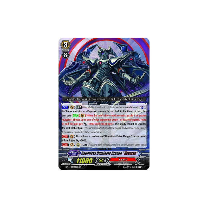 Vanguard_TCG_card_BT14_006EN_RRR_Dauntless_Dominate_Dragon_Яeverse_Brilliant_Strike