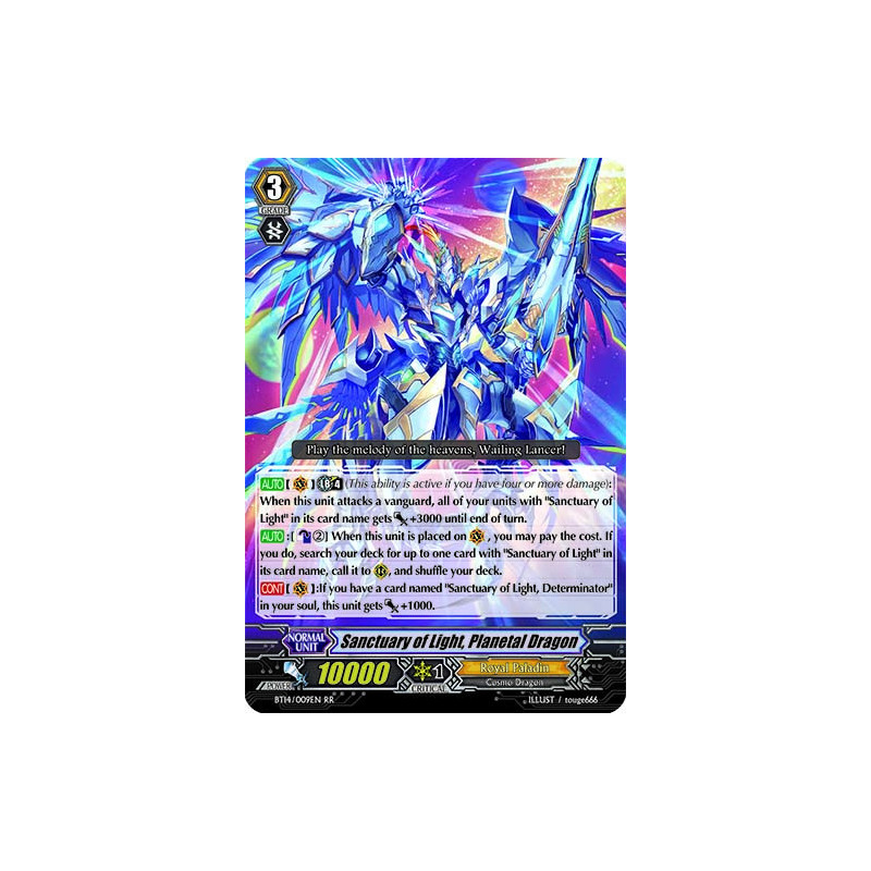 Vanguard_TCG_card_BT14_009EN_RR_Sanctuary_of_Light_Planetal_Dragon_Brilliant_Strike
