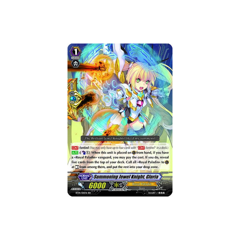 Vanguard_TCG_card_BT14_011EN_RR_Summoning_Jewel_Knight_Gloria_Brilliant_Strike