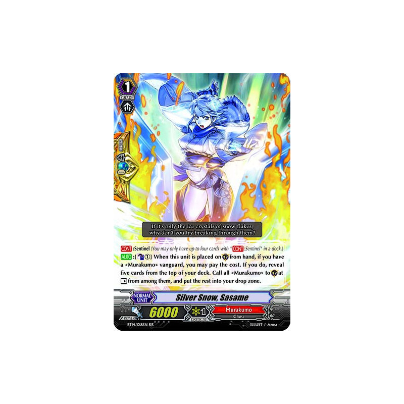 Vanguard_TCG_card_BT14_016EN_RR_Silver_Snow_Sasame_Brilliant_Strike