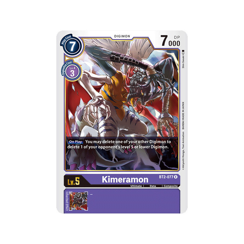Digimon_TCG_BT2-077_Kimeramon_Rare_Ultimate_Power_Card_Game