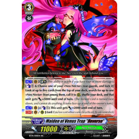 Vanguard_TCG_card_BT14_018EN_RR_Maiden_of_Venus_Trap_Яeverse_Brilliant_Strike