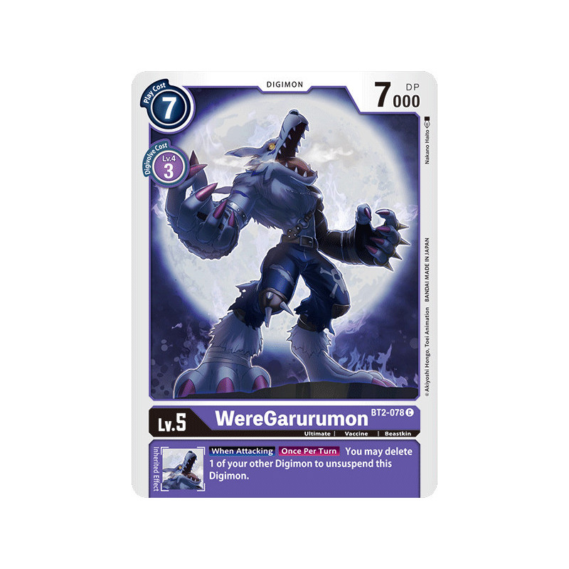 Digimon_TCG_BT2-078_WereGarurumon_Common_Ultimate_Power_Card_Game