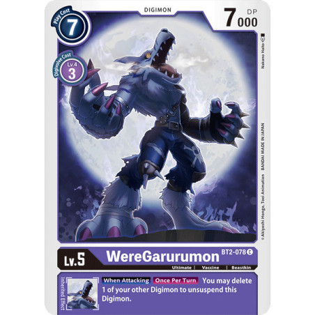 Digimon_TCG_BT2-078_WereGarurumon_Common_Ultimate_Power_Card_Game