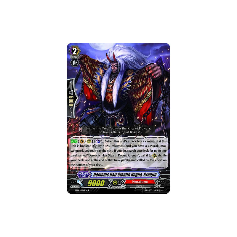 Vanguard_TCG_card_BT14_036EN_R_Demonic_Hair_Stealth_Rogue_Grenjin_Brilliant_Strike