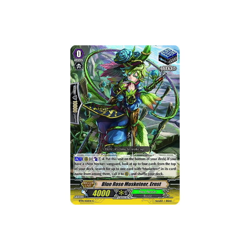 Vanguard_TCG_card_BT14_102EN_C_Blue_Rose_Musketeer_Ernst_Brilliant_Strike