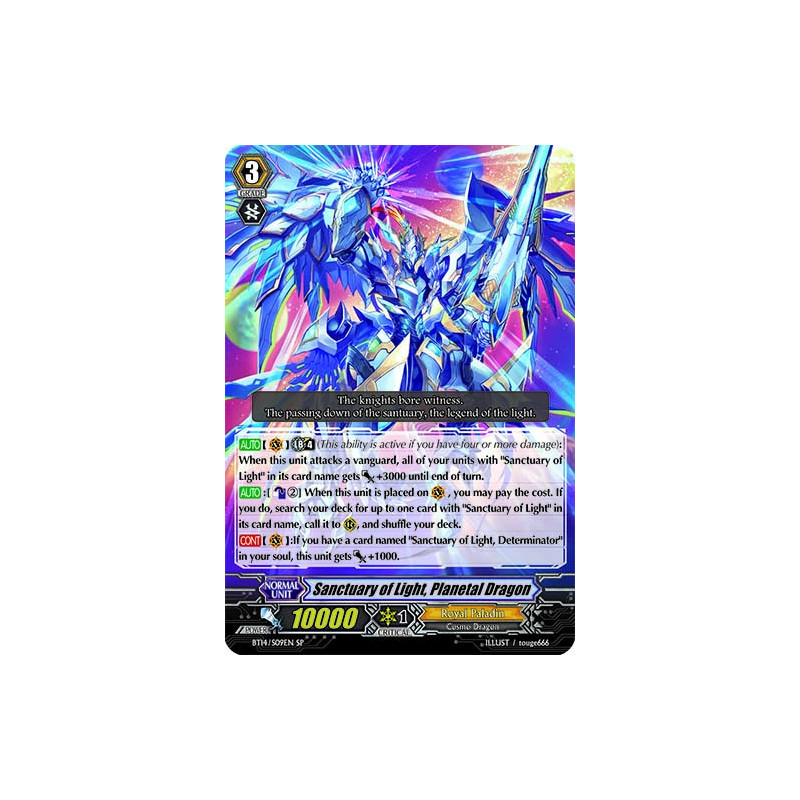 Vanguard_TCG_card_BT14_S09EN_SP_Sanctuary_of_Light_Planetal_Dragon_Brilliant_Strike