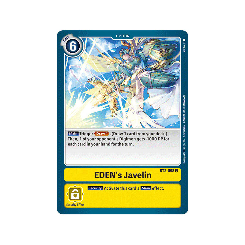 Digimon_TCG_BT2-098_Eden_s_Javelin_Uncommon_Ultimate_Power_Card_Game