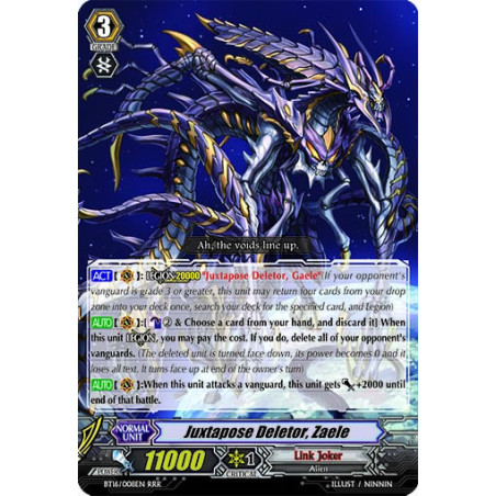 Vanguard_TCG_card_BT16_008EN_RRR_Juxtapose_Deletor_Zaele_Legion_of_Dragons_Blades