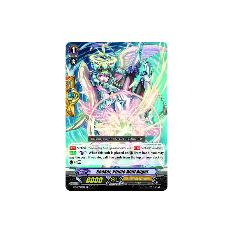 Vanguard_TCG_card_BT16_015EN_RR_Seeker_Plume_Wall_Angel_Legion_of_Dragons_Blades
