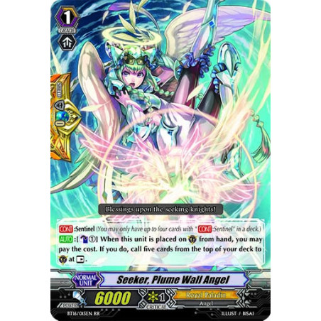 Vanguard_TCG_card_BT16_015EN_RR_Seeker_Plume_Wall_Angel_Legion_of_Dragons_Blades
