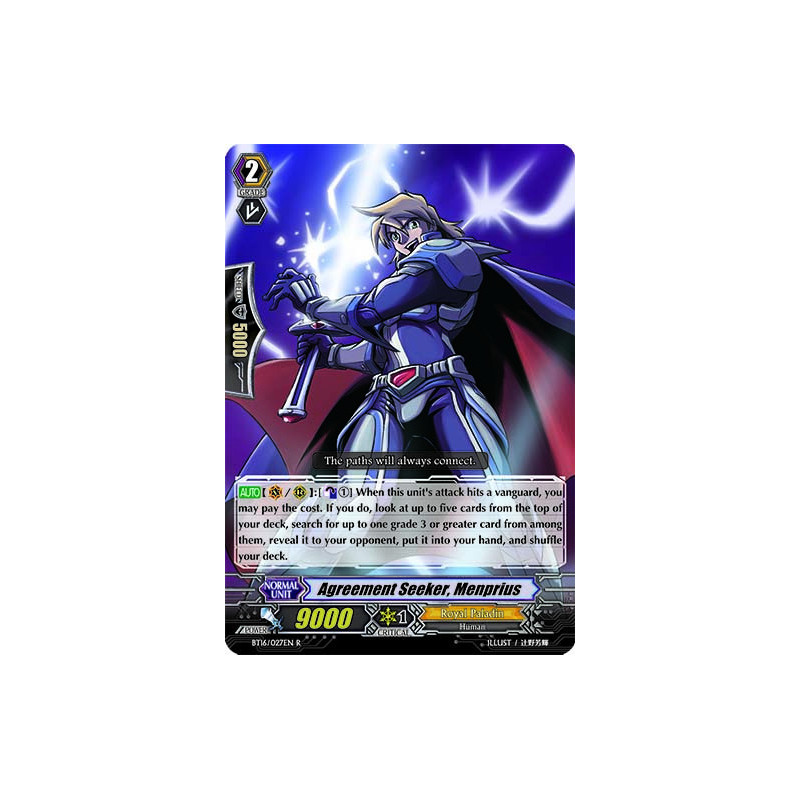 Vanguard_TCG_card_BT16_027EN_R_Agreement_Seeker_Menprius_Legion_of_Dragons_Blades