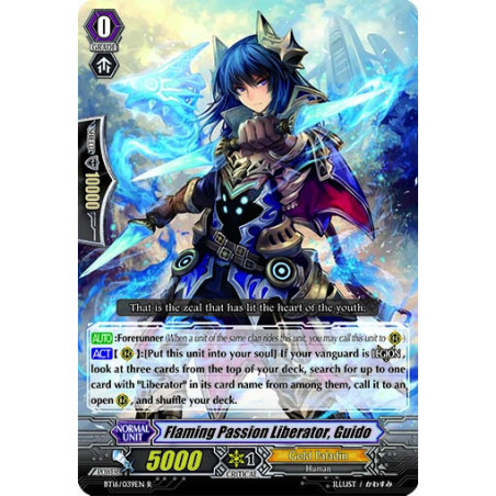 Vanguard_TCG_card_BT16_039EN_R_Flaming_Passion_Liberator_Guido_Legion_of_Dragons_Blades