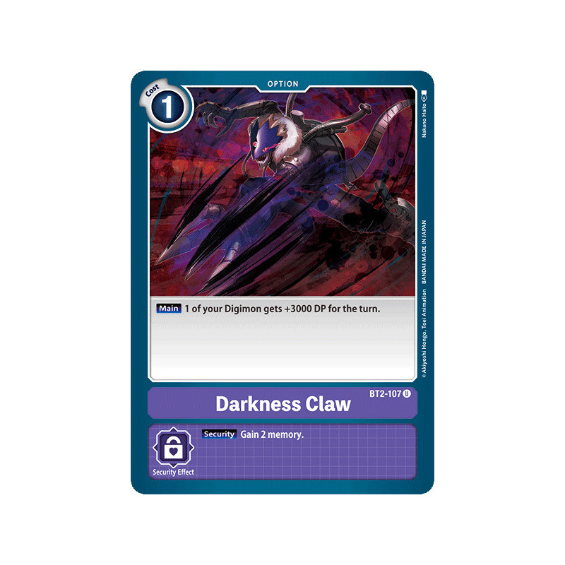 Digimon_TCG_BT2-107_Darkness_Claw_Uncommon_Ultimate_Power_Card_Game