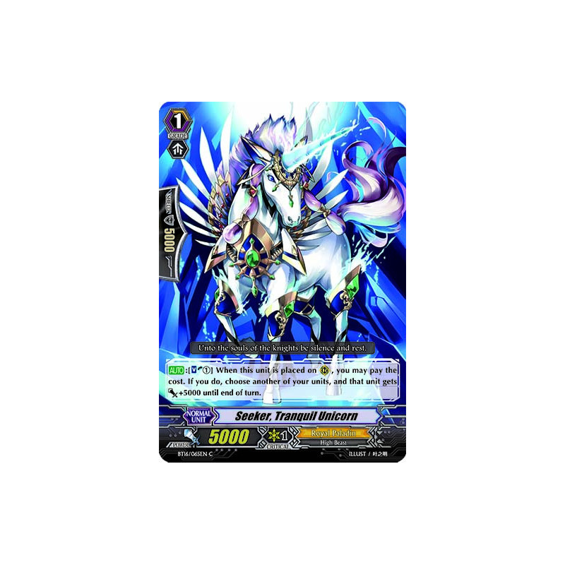 Vanguard_TCG_card_BT16_065EN_C_Seeker_Tranquil_Unicorn_Legion_of_Dragons_Blades