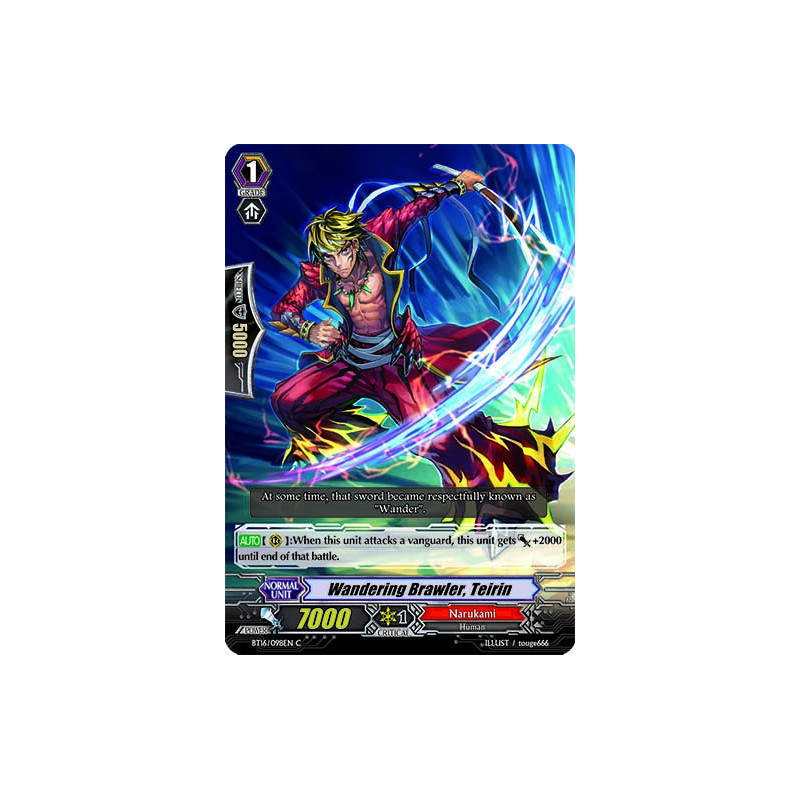 Vanguard_TCG_card_BT16_098EN_C_Wandering_Brawler_Teirin_Legion_of_Dragons_Blades