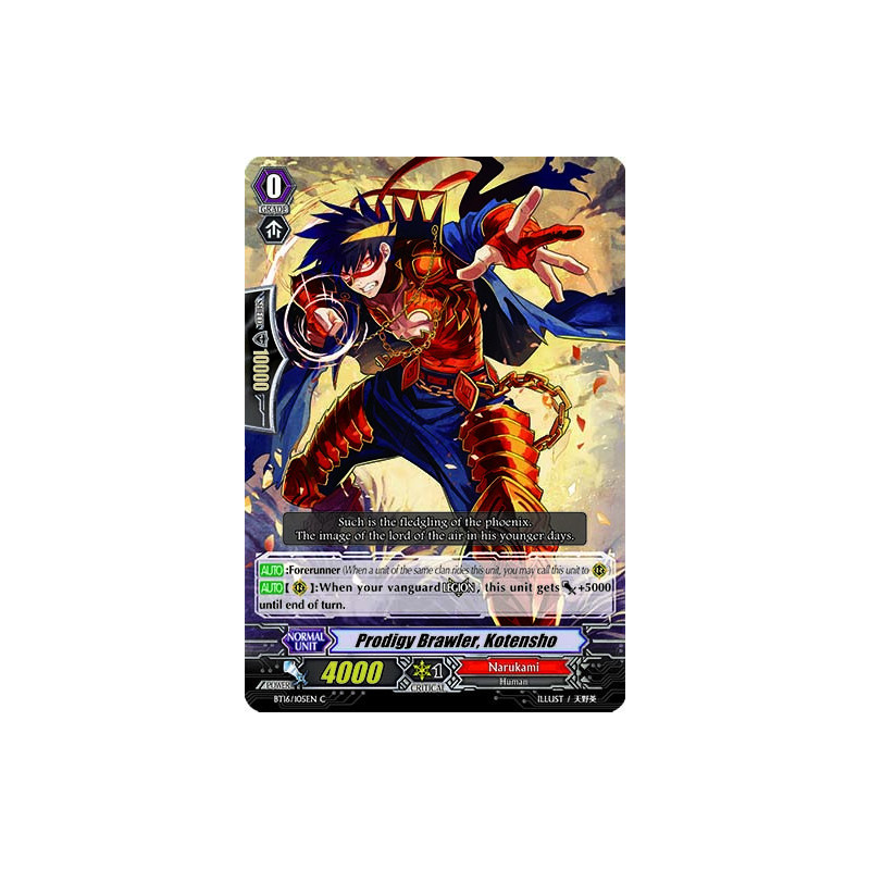 Vanguard_TCG_card_BT16_105EN_C_Prodigy_Brawler_Kotensho_Legion_of_Dragons_Blades