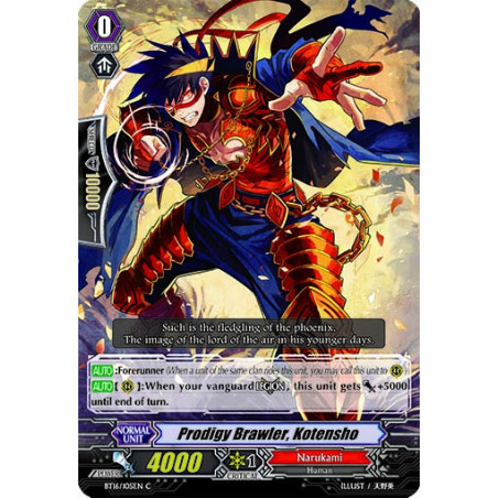 Vanguard_TCG_card_BT16_105EN_C_Prodigy_Brawler_Kotensho_Legion_of_Dragons_Blades