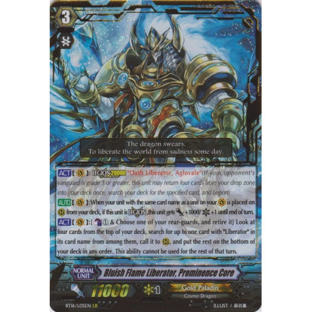 Vanguard_TCG_card_BT16_L05EN_LR_Bluish_Flame_Liberator_Prominence_Core_Legion_of_Dragons_Blades