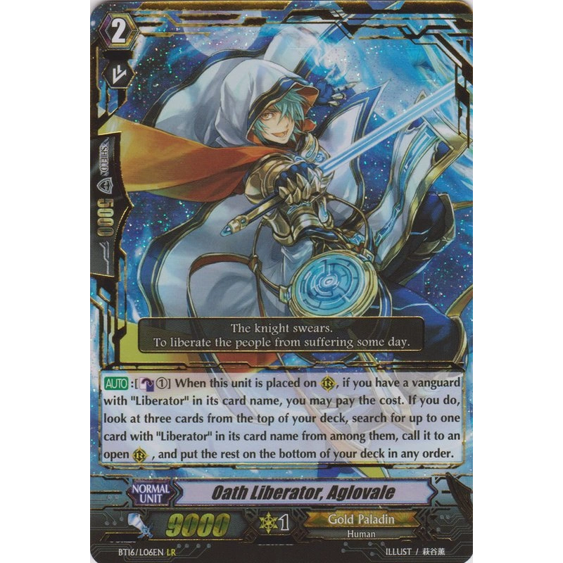 Vanguard_TCG_card_BT16_L06EN_LR_Oath_Liberator_Aglovale_Legion_of_Dragons_Blades