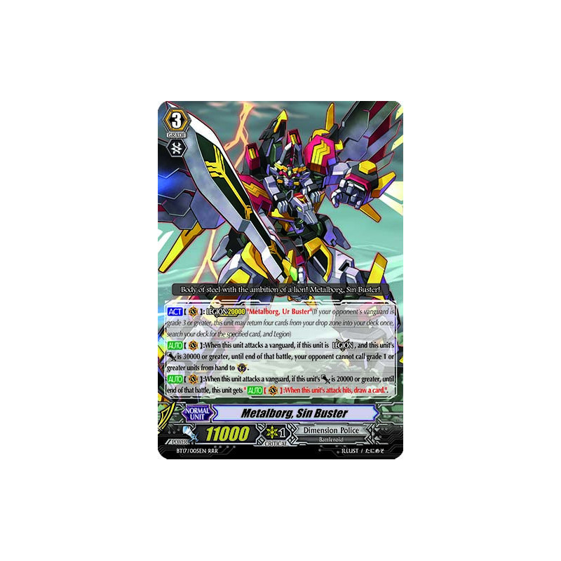 Vanguard_TCG_card_BT17_005EN_RRR_Metalborg_Sin_Buster_Blazing_Perdition
