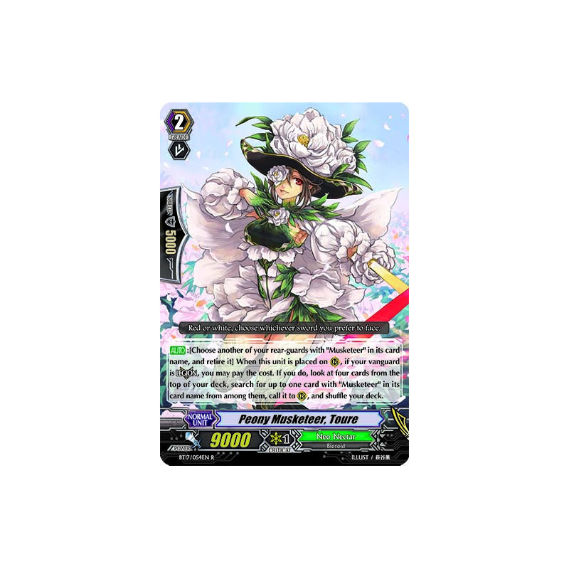 Vanguard_TCG_card_BT17_054EN_C_Peony_Musketeer_Toure_Blazing_Perdition