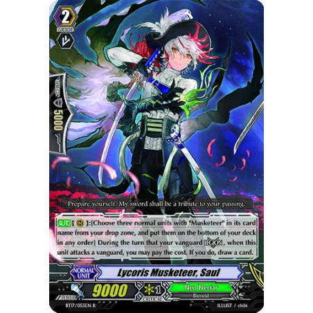 Vanguard_TCG_card_BT17_055EN_C_Lycoris_Musketeer_Saul_Blazing_Perdition