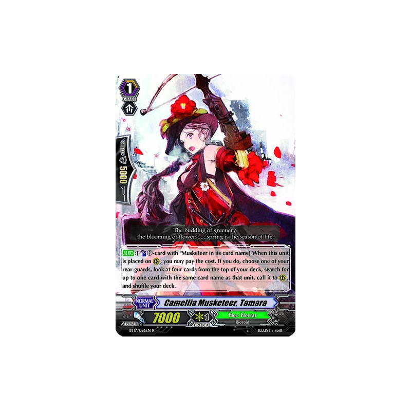 Vanguard_TCG_card_BT17_056EN_C_Camellia_Musketeer_Tamara_Blazing_Perdition