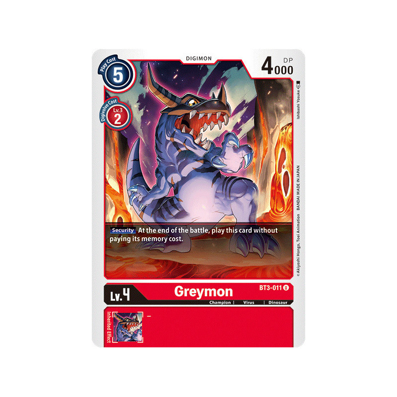 Digimon_TCG_BT3-011_Greymon_Uncommon_Union_Impact_Card_Game