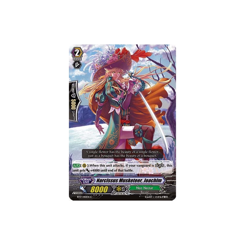 Vanguard_TCG_card_BT17_140EN_C_Narcissus_Musketeer_Joachim_Blazing_Perdition