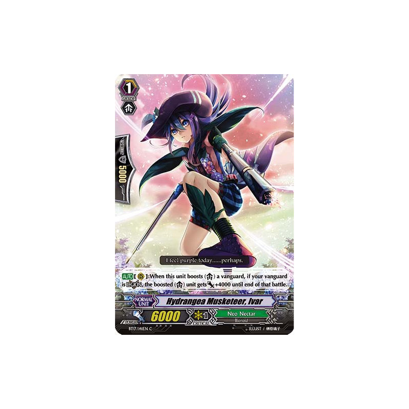 Vanguard_TCG_card_BT17_141EN_C_Hydrangea_Musketeer_Ivar_Blazing_Perdition