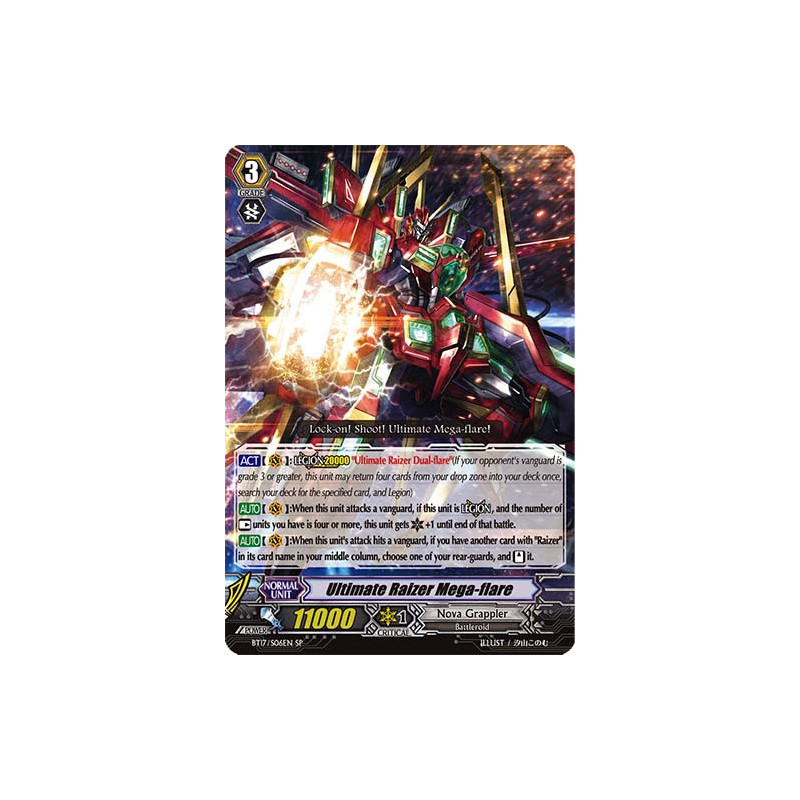 Vanguard_TCG_card_BT17_S06EN_SP_Ultimate_Raizer_Mega-flare_Blazing_Perdition