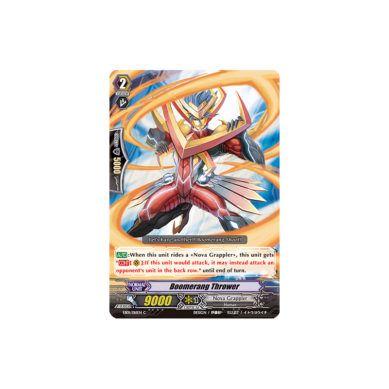Vanguard_TCG_card_EB01_016EN_Boomerang_Thrower_Comic_Style_Vol._1_