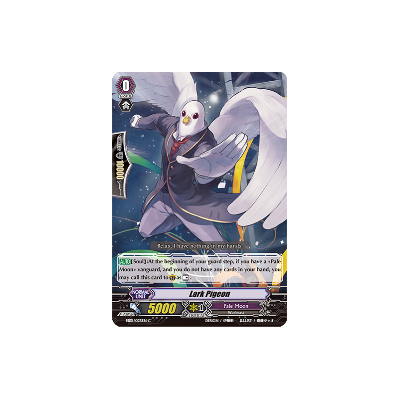 Vanguard_TCG_card_EB01_025EN_Lark_Pigeon_Comic_Style_Vol._1_