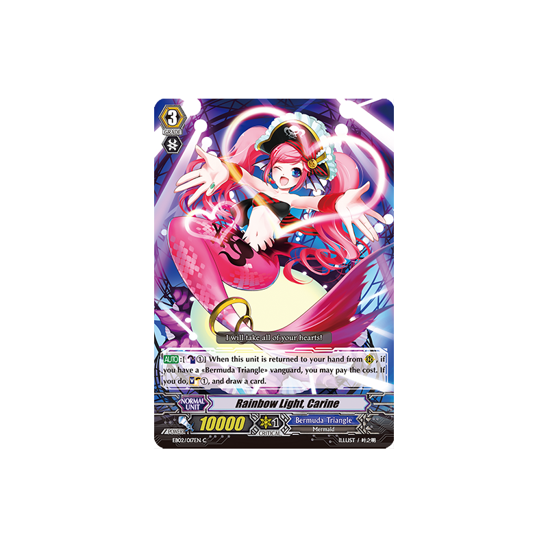 Vanguard_TCG_card_EB02_017EN_Rainbow_Light_Carine_Banquet_of_Divas_