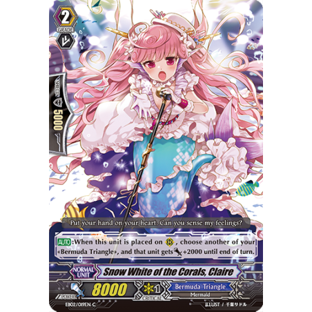 Vanguard_TCG_card_EB02_019EN_Snow_White_of_the_Corals_Claire_Banquet_of_Divas_