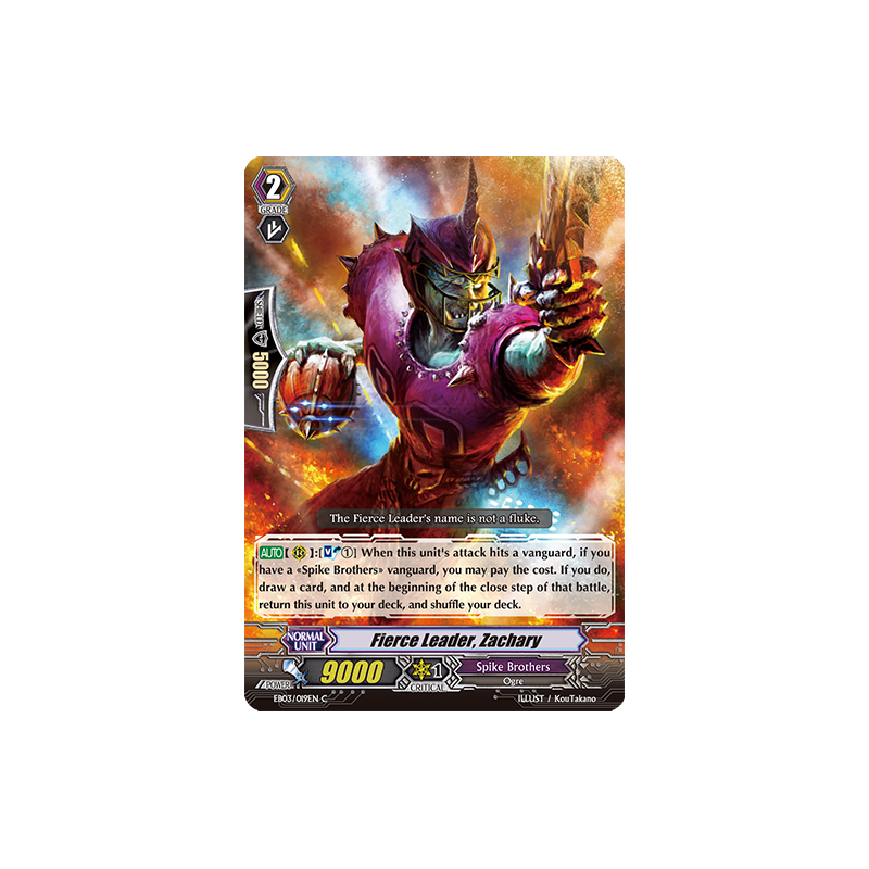 Vanguard_TCG_card_EB03_019EN_Fierce_Leader_Zachary_Cavalry_of_Black_Steel_