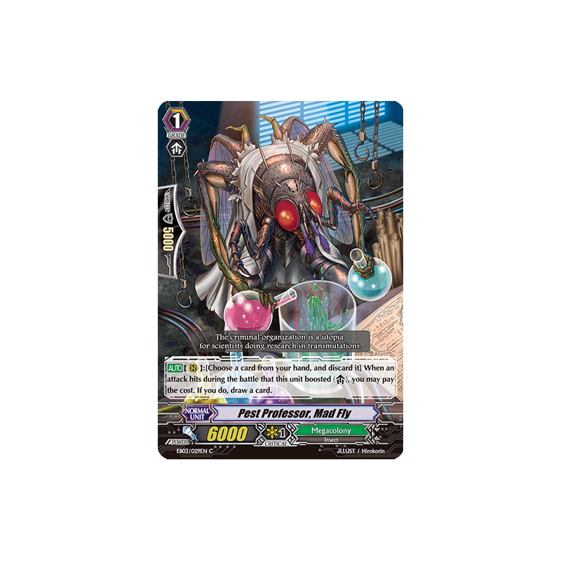 Vanguard_TCG_card_EB03_029EN_Pest_Professor_Mad_Fly_Cavalry_of_Black_Steel_