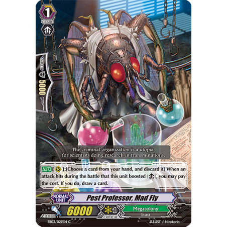 Vanguard_TCG_card_EB03_029EN_Pest_Professor_Mad_Fly_Cavalry_of_Black_Steel_