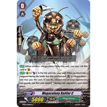 Vanguard_TCG_card_EB03_030EN_Megacolony_Battler_C_Cavalry_of_Black_Steel_