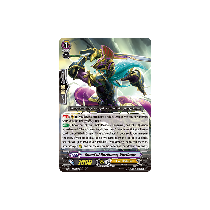 Vanguard_TCG_card_EB03_033EN_Scout_of_Darkness_Vortimer_Cavalry_of_Black_Steel_