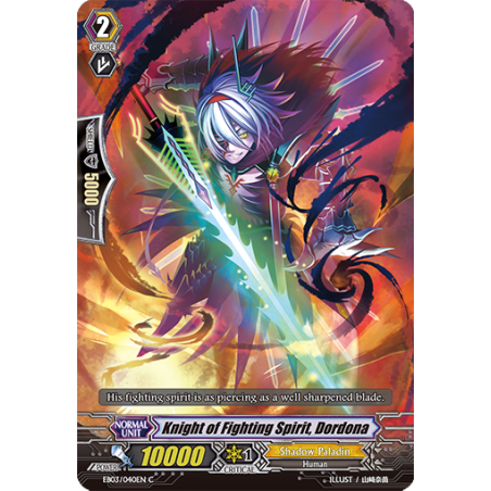 Vanguard_TCG_card_EB03_040EN_Knight_of_Fighting_Spirit_Dordona_Cavalry_of_Black_Steel_